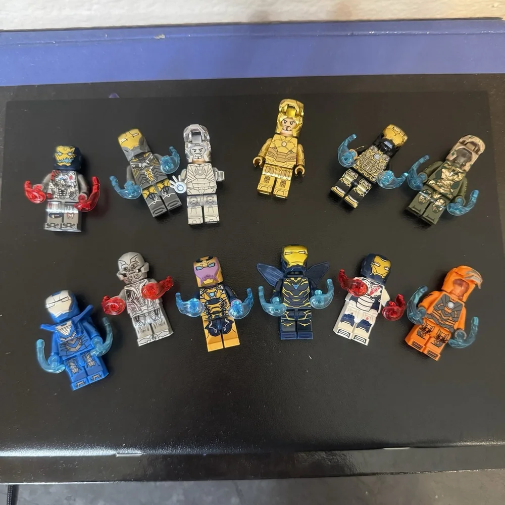 DIY Lego-Inspired Minifigure Wall Clock Set Made Building Block Iron Man Quite